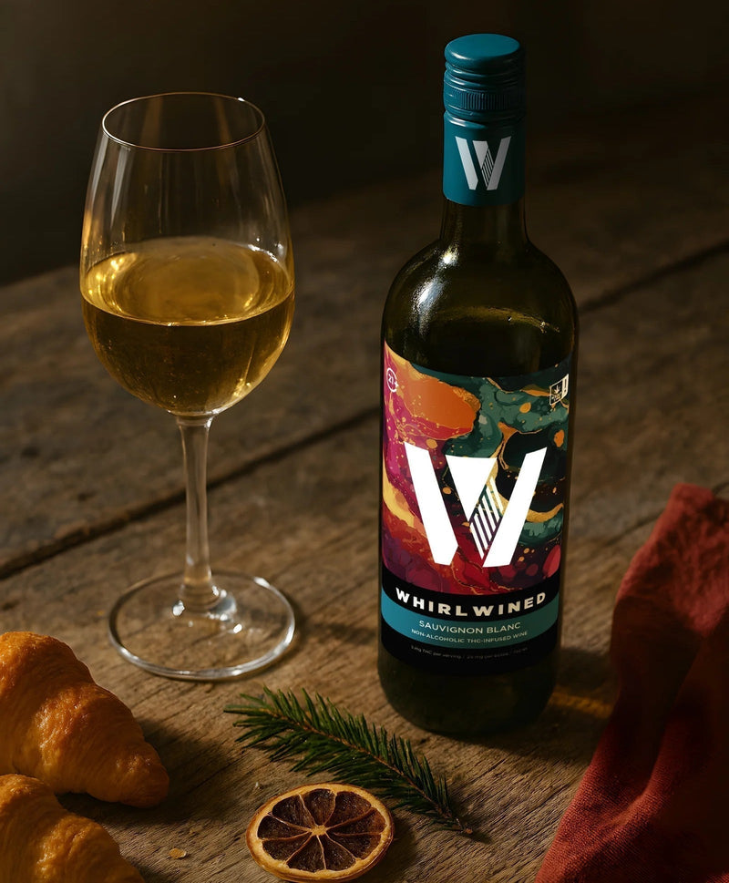 Whirlwined Sauvignon Blanc served with a chilled glass and light bites for a refined alcohol-free pour.